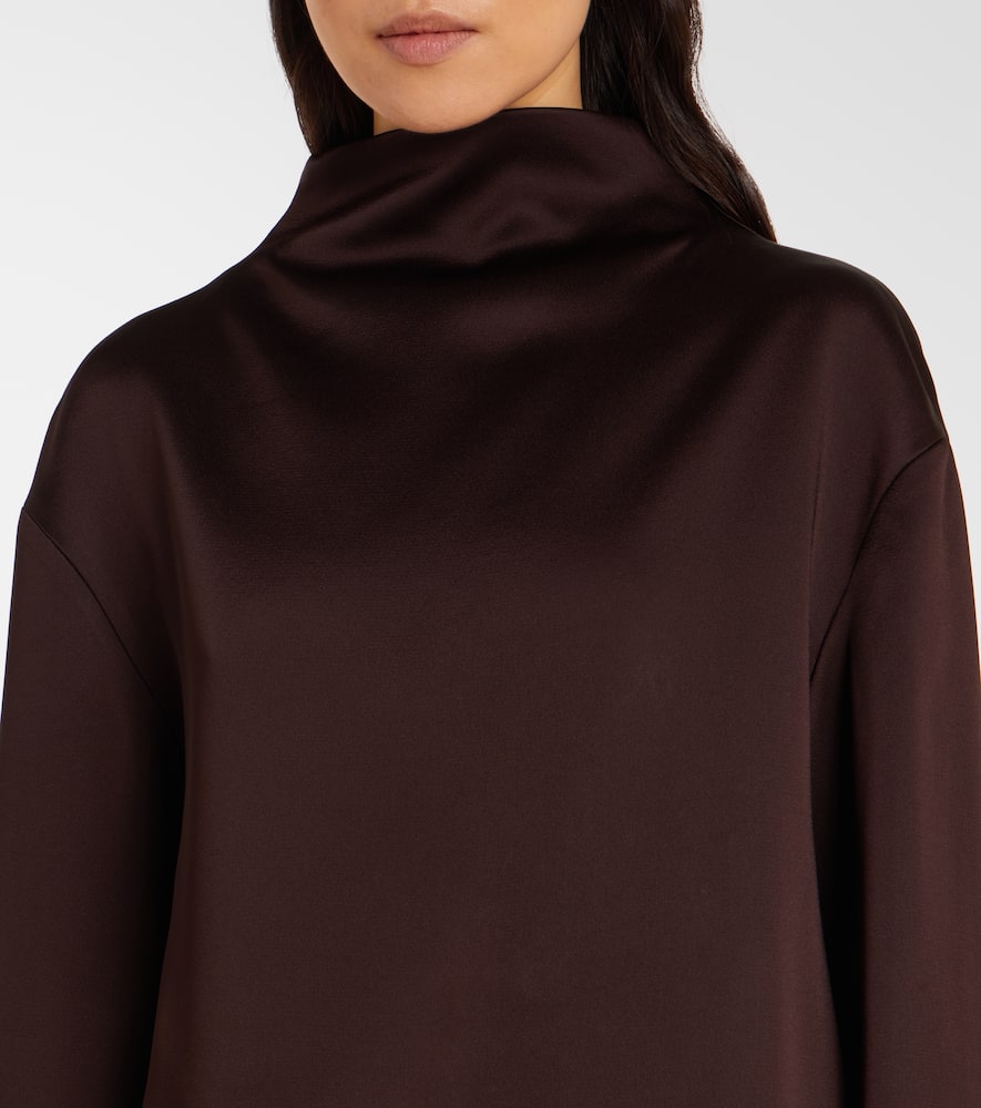 Tom Ford Crêpe Satin Gown In Burgundy