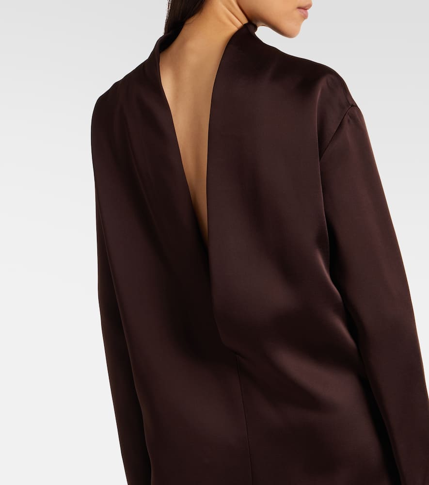 Tom Ford Crêpe Satin Gown In Burgundy
