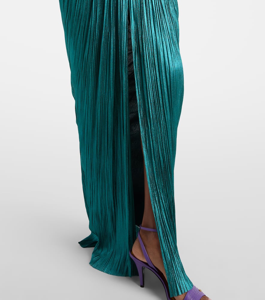 Maria Lucia Hohan Caly Silk Mousseline Bustier Gown In Animal Print