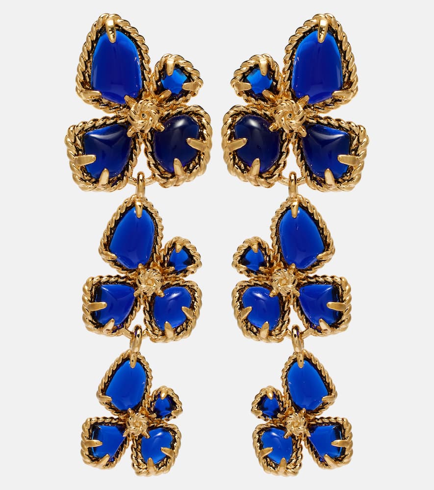 Zimmermann Bloom Large Embellished Drop Earrings In Multi