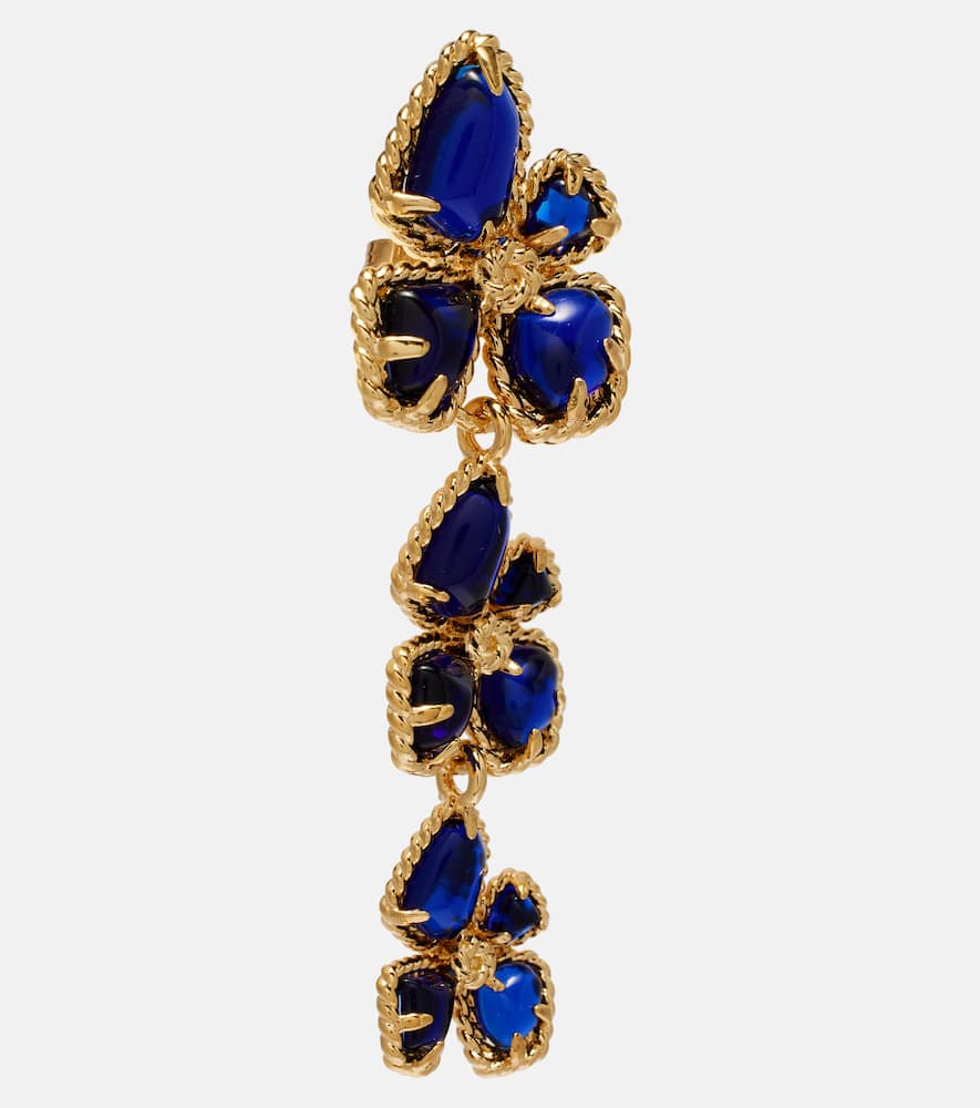 Zimmermann Bloom Large Embellished Drop Earrings In Blue