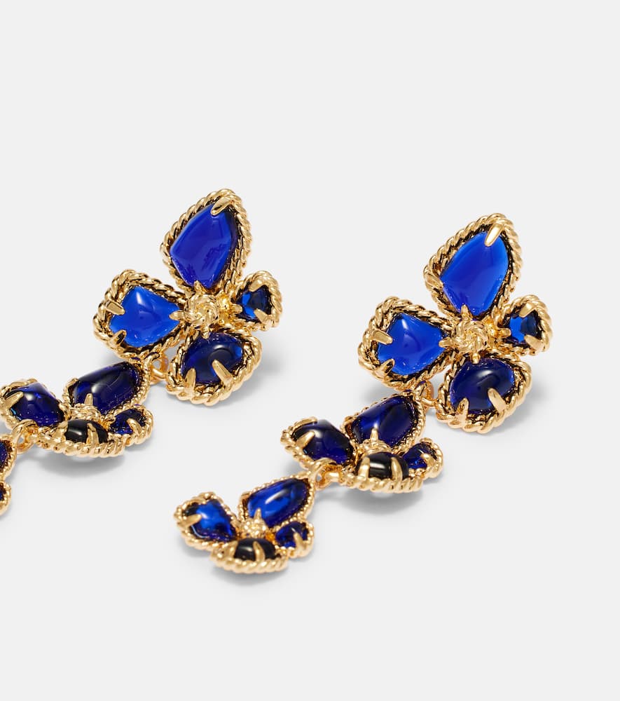 Zimmermann Bloom Large Embellished Drop Earrings In Blue