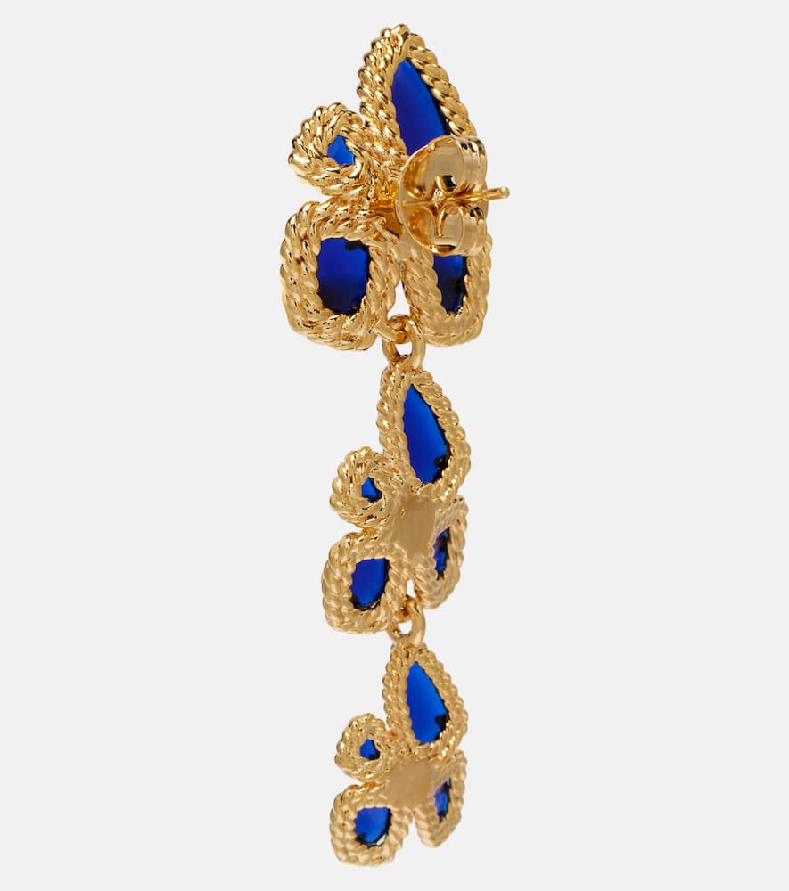 Zimmermann Bloom Large Embellished Drop Earrings In Blue