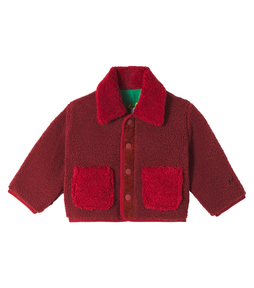 Bobo Choses Baby La Oca Reversible Teddy Jacket In Red