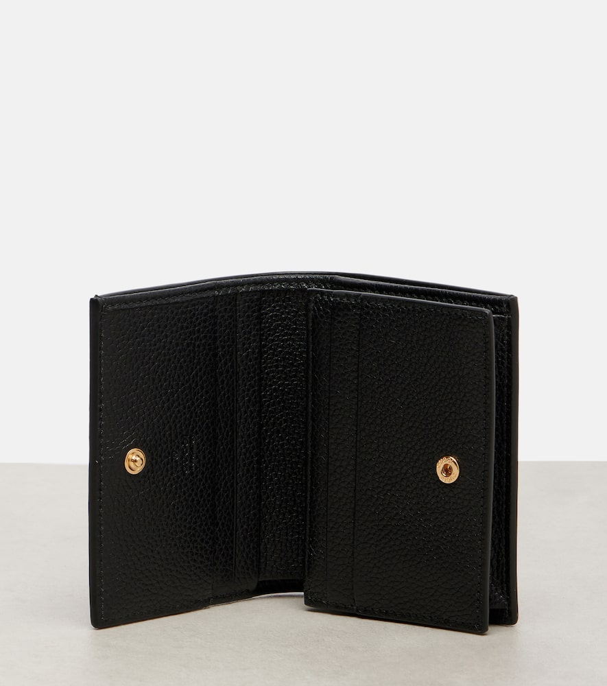 Gucci Double G Mini Leather Wallet In Black