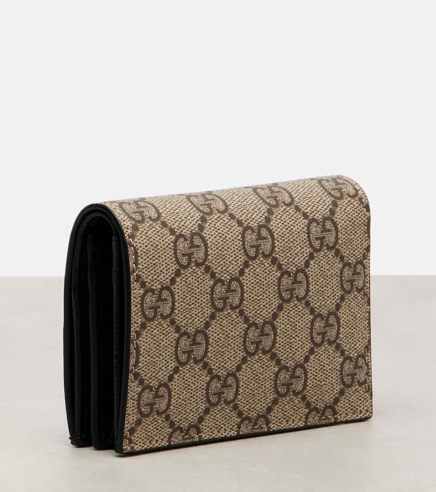 Gucci Double G Mini Leather Wallet In Black