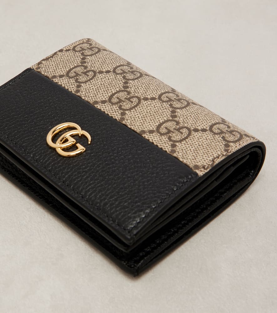 Gucci Double G Mini Leather Wallet In Black