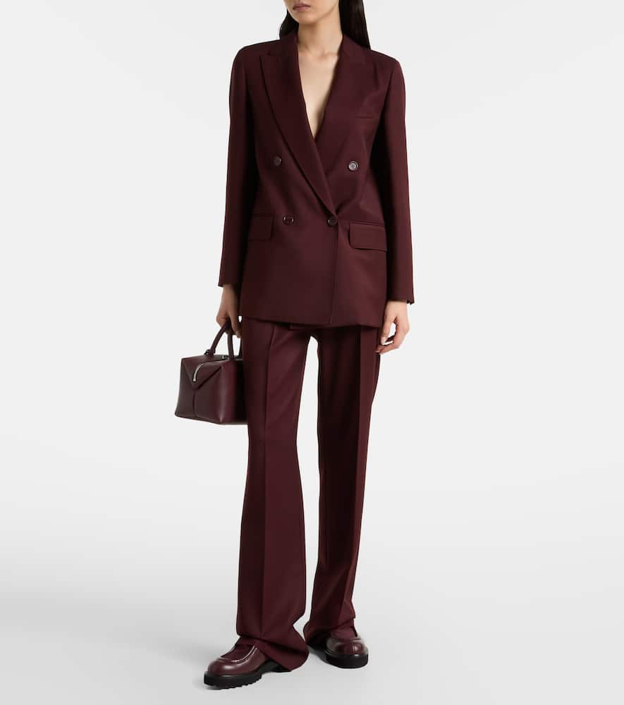 Max Mara Farad Double-breasted Virgin Wool Blazer In Burgundy