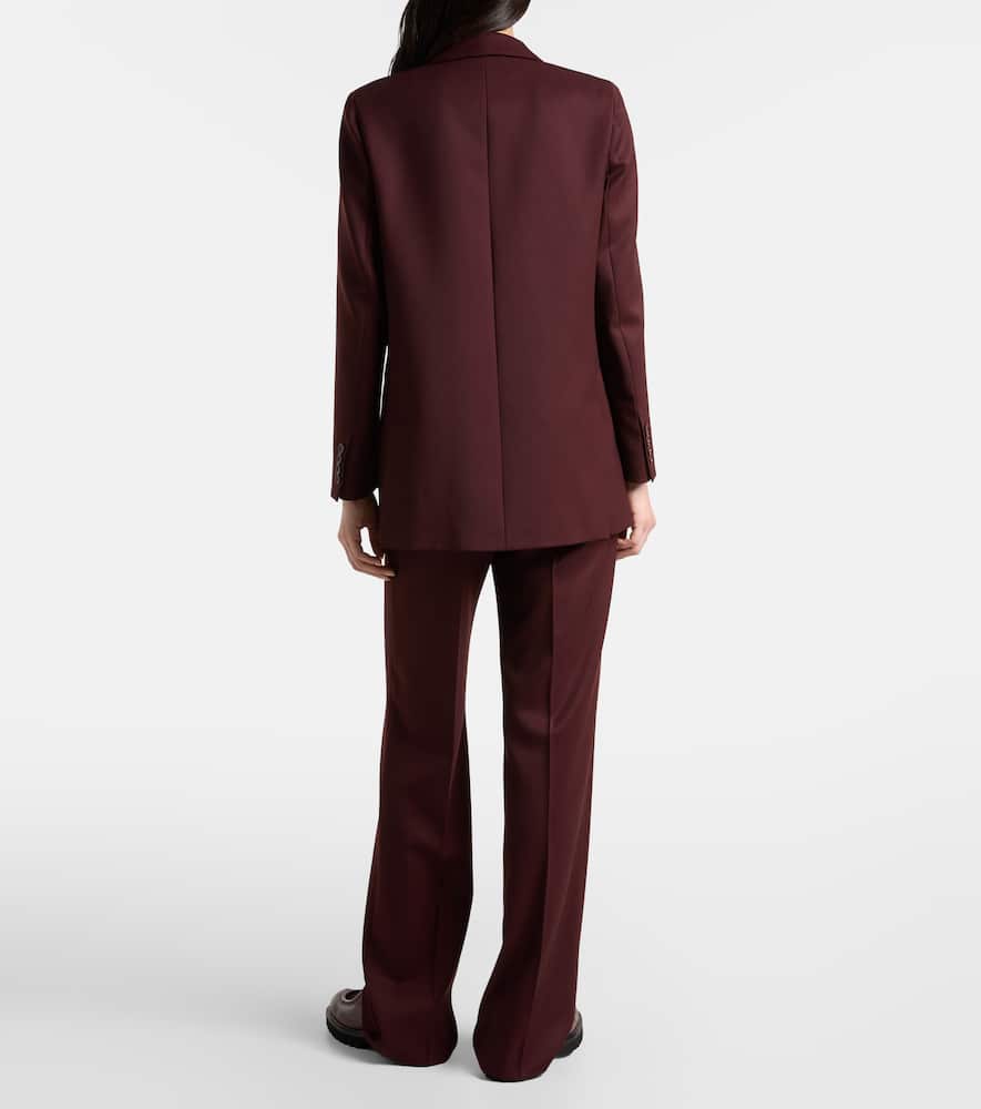 Max Mara Farad Double-breasted Virgin Wool Blazer In Burgundy