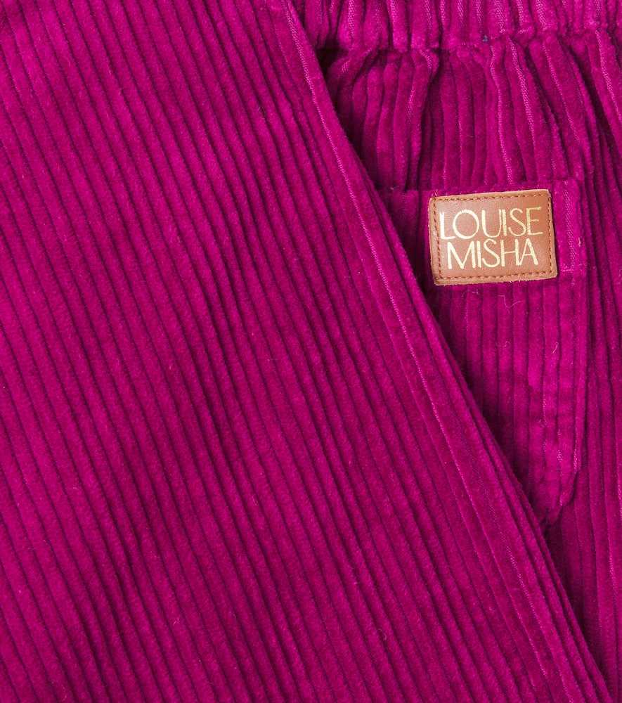 Louise Misha Cotton Corduroy Wide-leg Pants In Pink