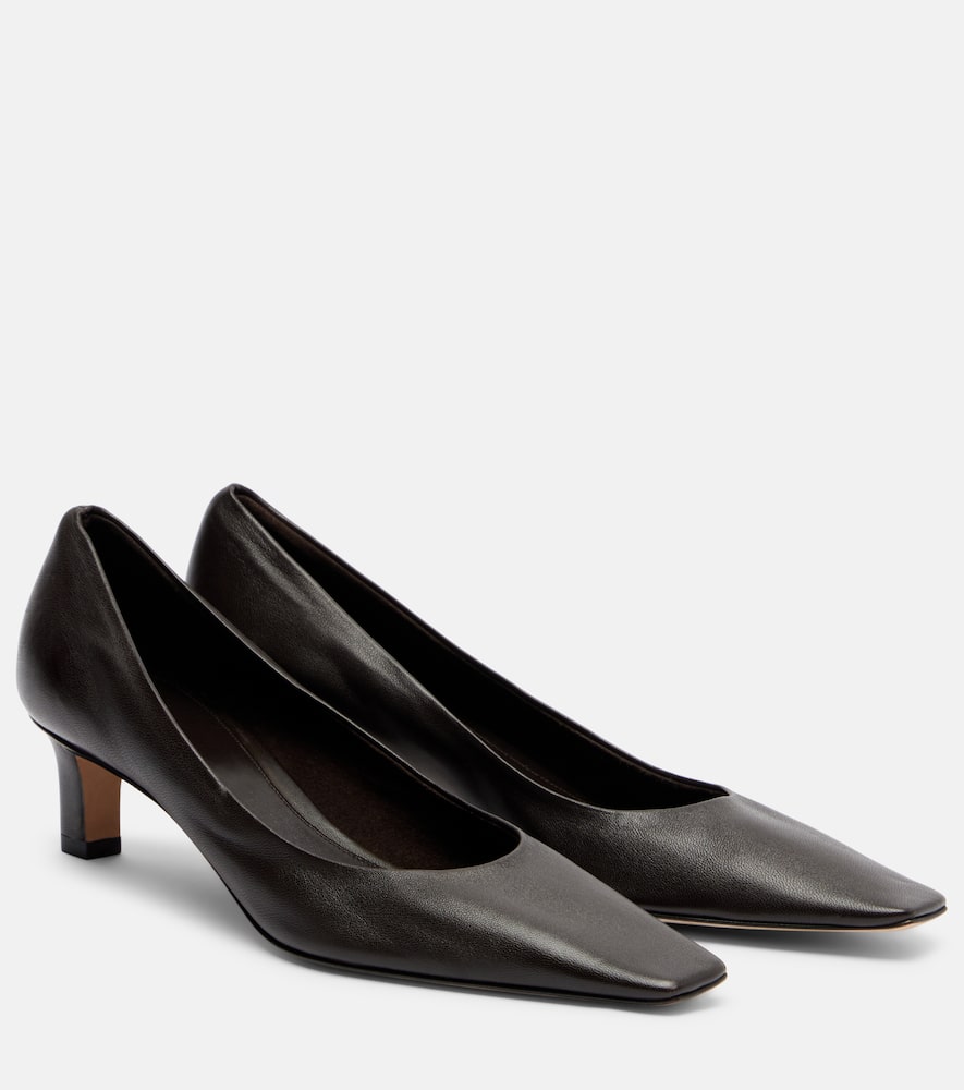 The Row Carla Kitten Heel Pump In Brown