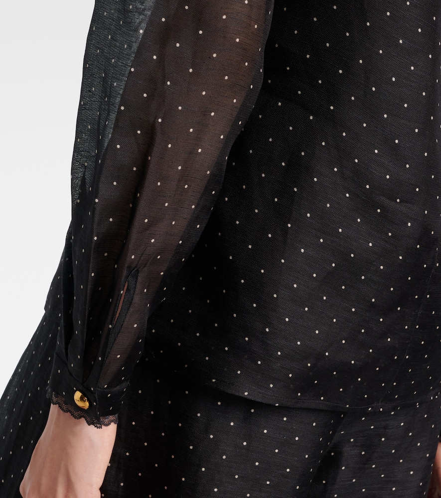  Zimmermann Zimmermann Polka-dot Linen And Silk Blouse 