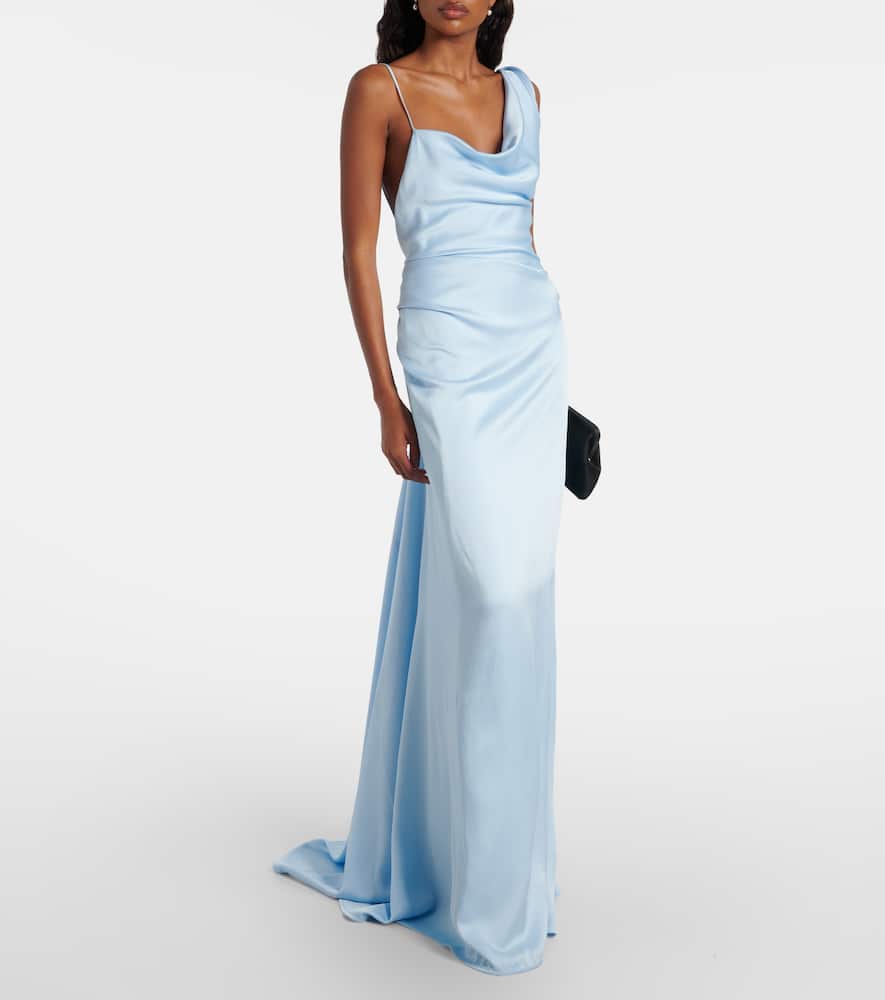 Vivienne Westwood Bridal Minerva Open-back Satin Gown In Blue