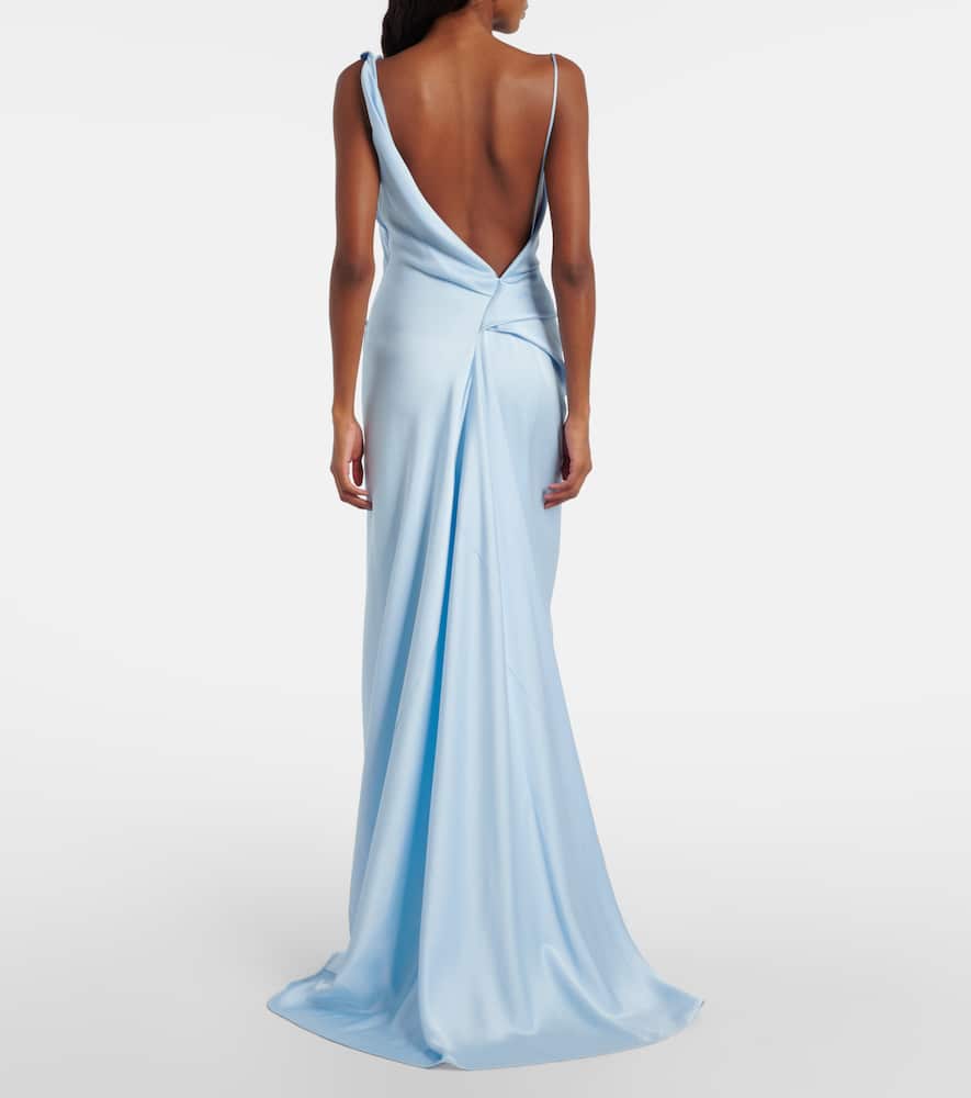 Vivienne Westwood Bridal Minerva Open-back Satin Gown In Blue