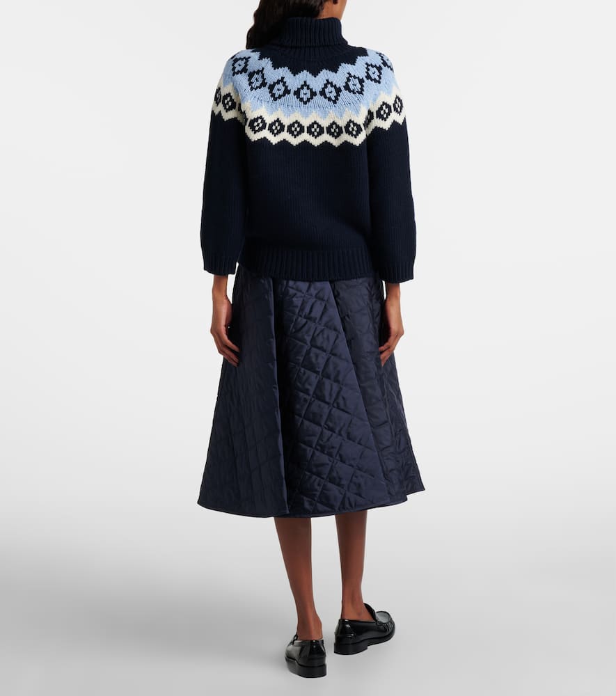 Prada Re-nylon Quilted Midi Skirt In Blue