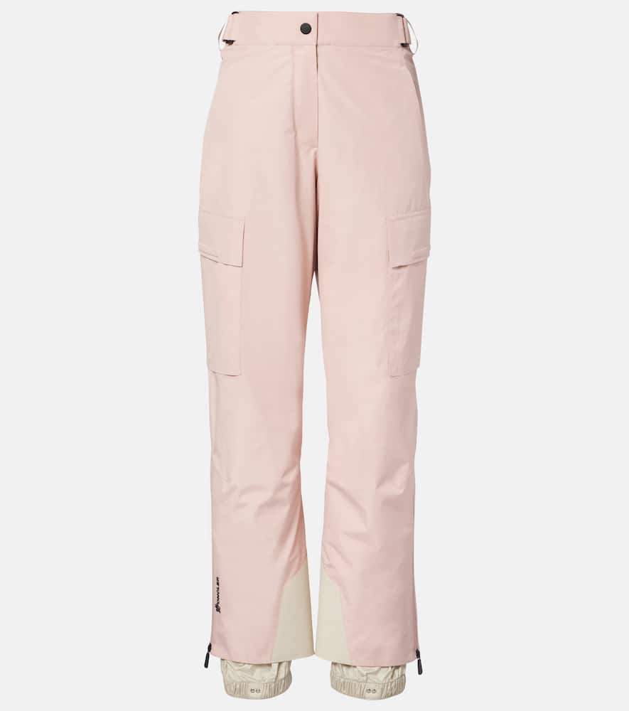 Moncler Belted Flared Ski Pants In Pink