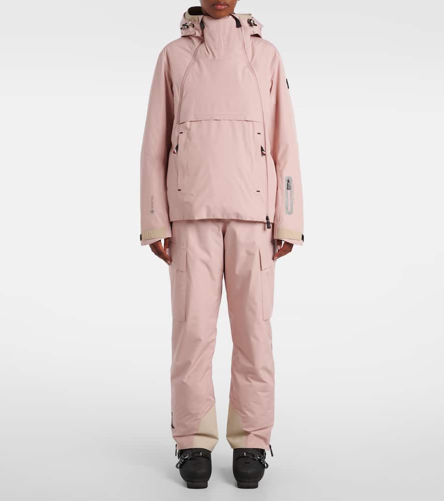 Moncler Belted Flared Ski Pants In Pink