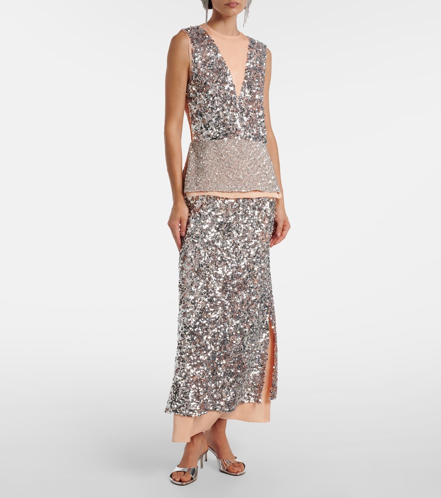  Rabanne Rabanne Sequined Jersey Top 