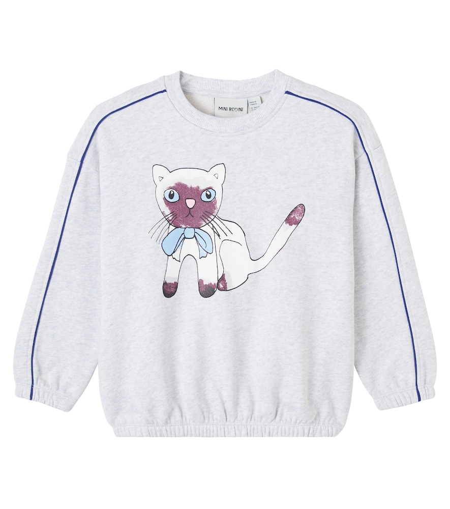 Mini Rodini Grey Siamese Printed Cotton Sweatshirt M 24/36 - Mytheresa