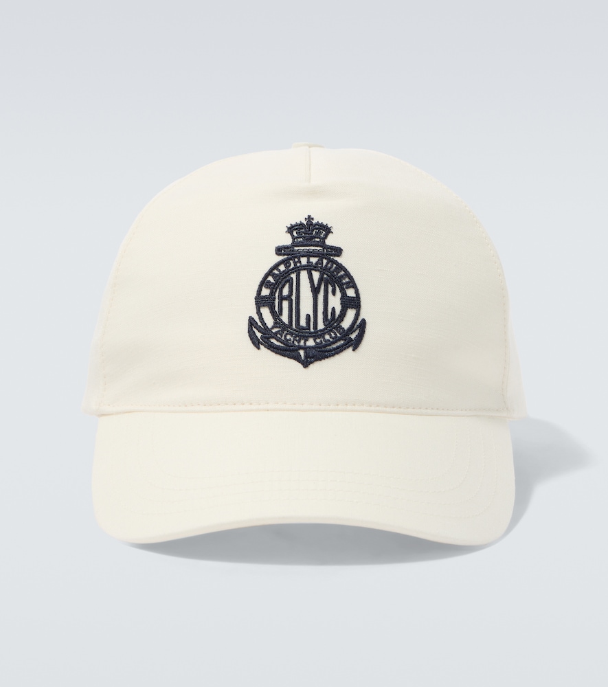 Ralph Lauren Purple Label Logo silk and linen canvas baseball cap