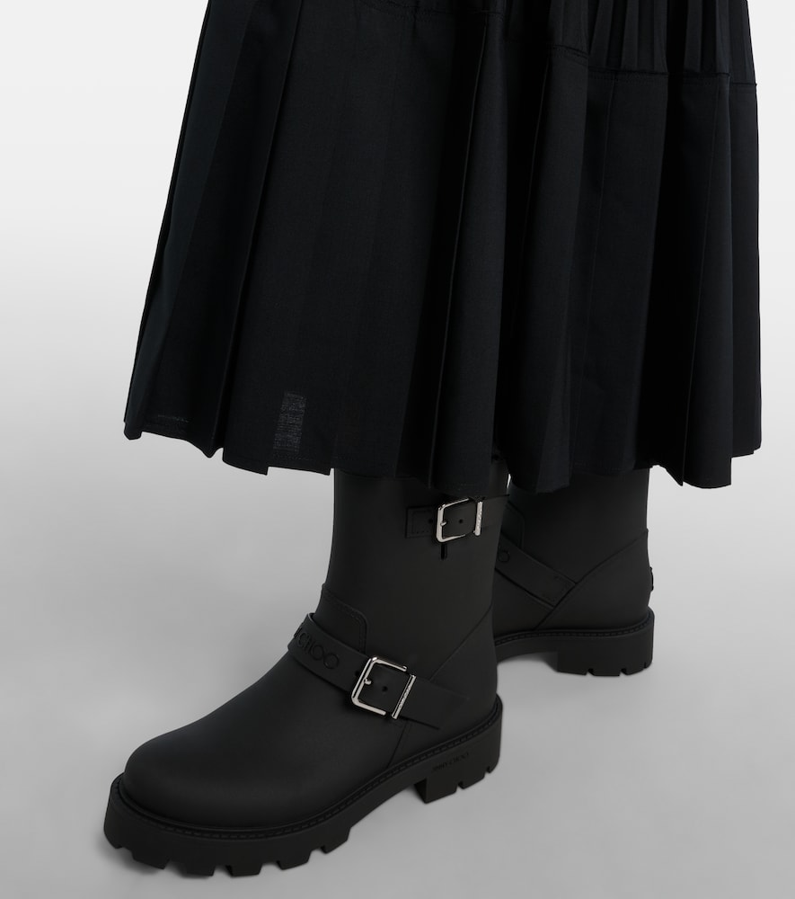 Jimmy Choo Biker Rain Black Tpu Rain Boots Black 42 In Black