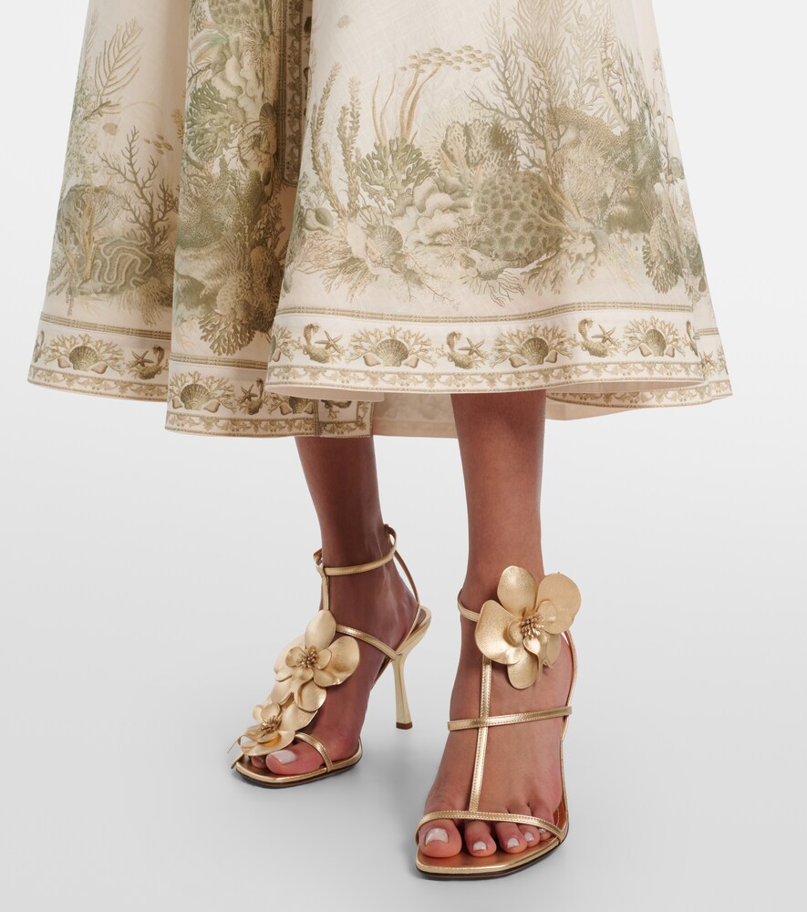 Zimmermann Orchid 85 metallic leather sandals