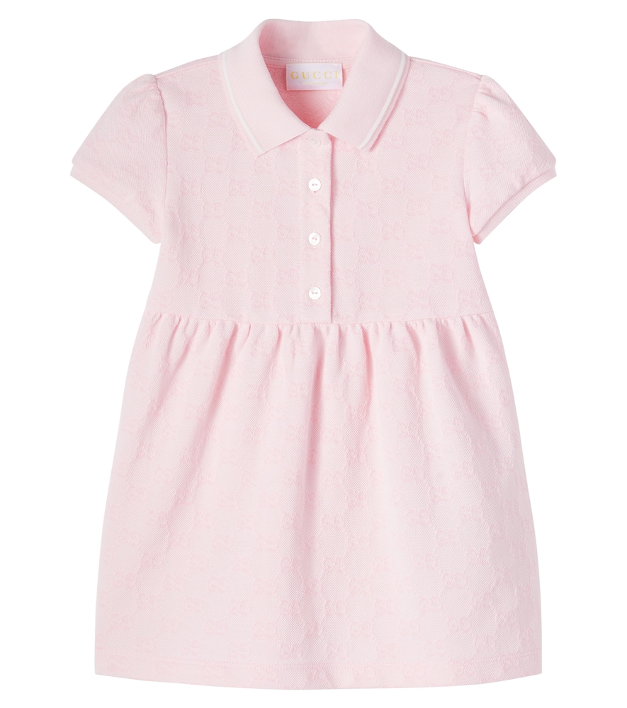 Gucci Kids Pink Baby Gg Cotton Polo Dress M Size 12-18 - Mytheresa