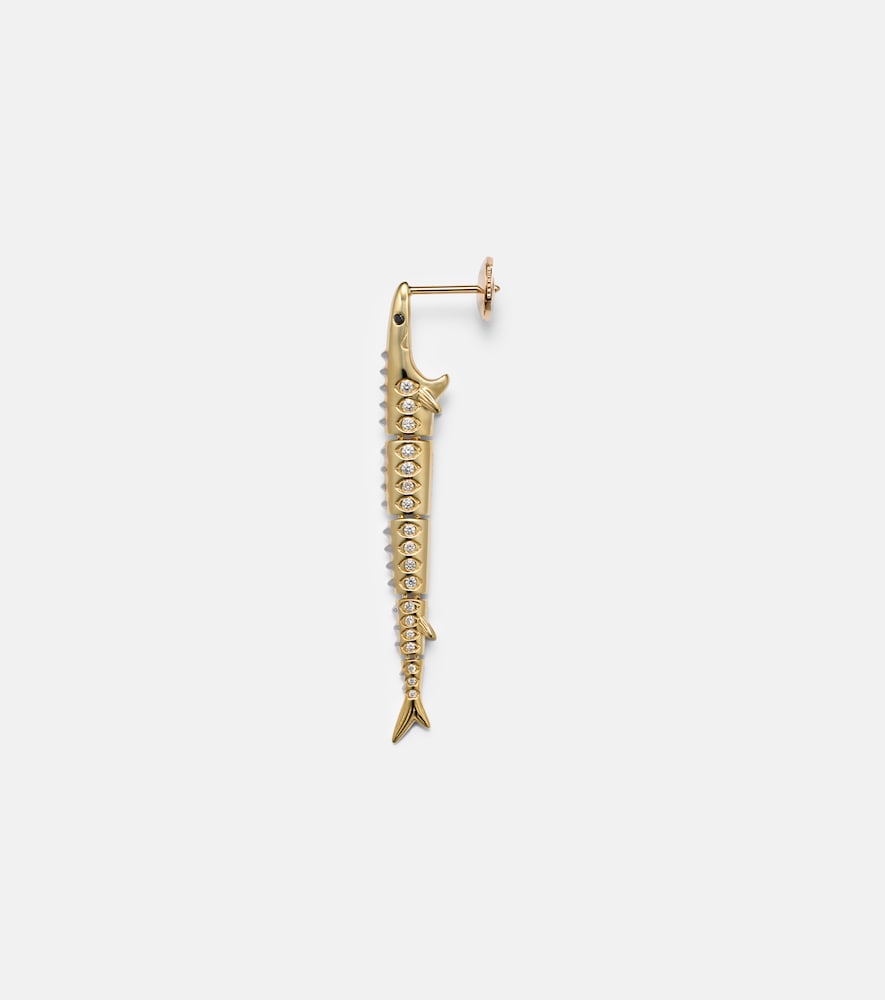 Yvonne Leon Yvonne Léon Marlin Gm 9kt gold single earring with diamonds