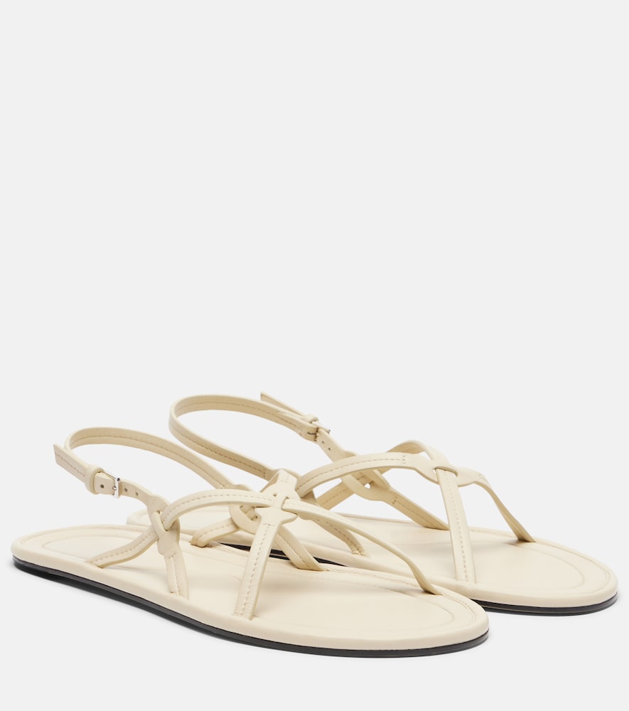 The Row Women's White Malick Strap Leather Sandals UK Size 5 - Mytheresa