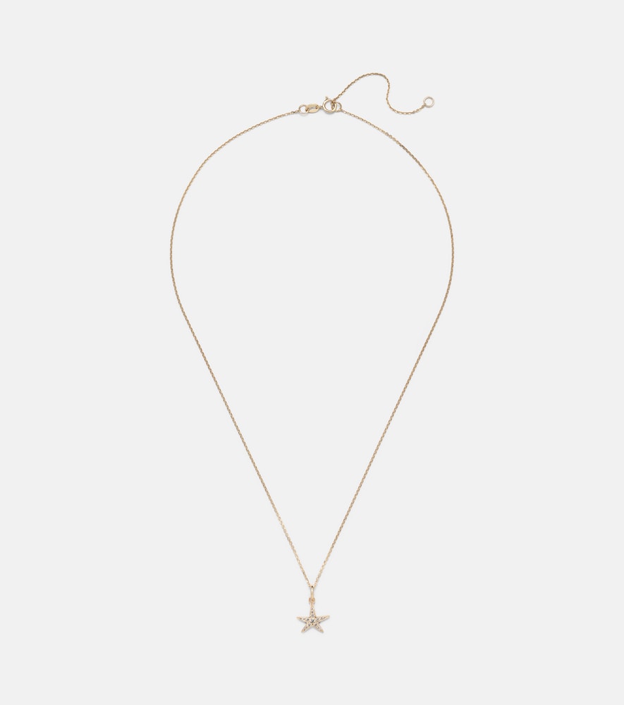 Stone and Strand Lucky Starfish 14kt gold pendant necklace with diamonds