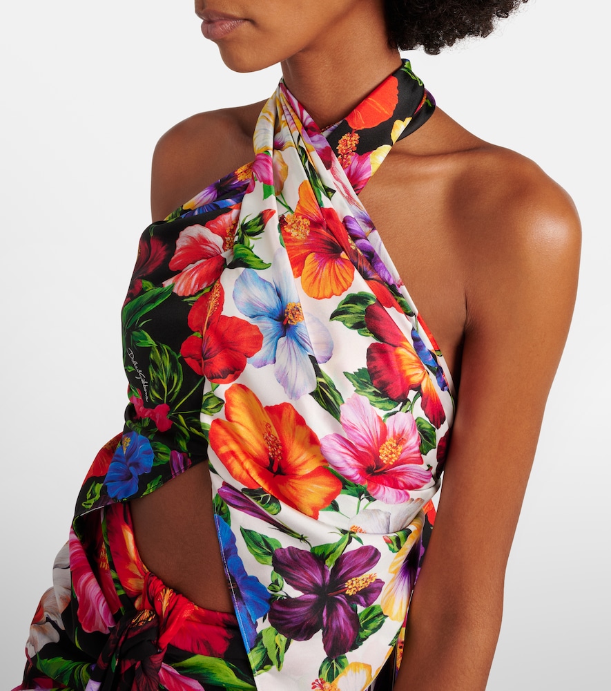 Dolce&Gabbana Floral Scarf-Detail Top