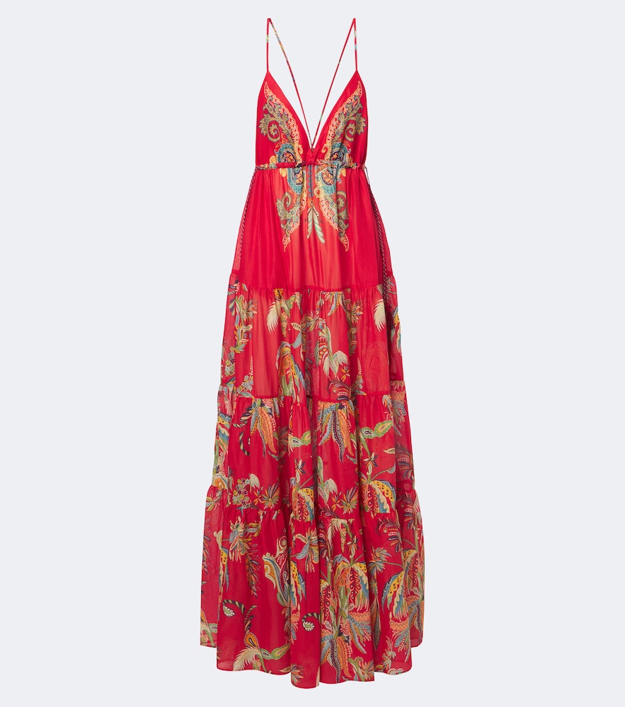 Bedrucktes Maxikleid aus Baumwolle