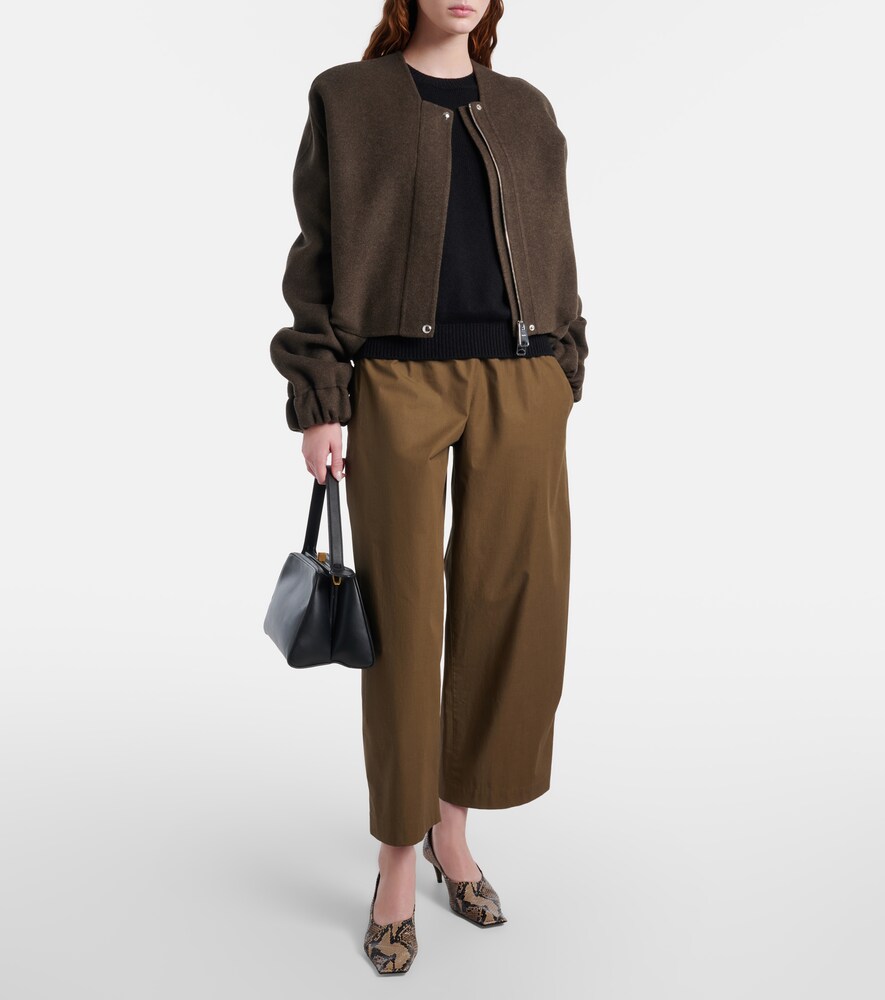 Roma Cotton Poplin Wide-Leg Pants