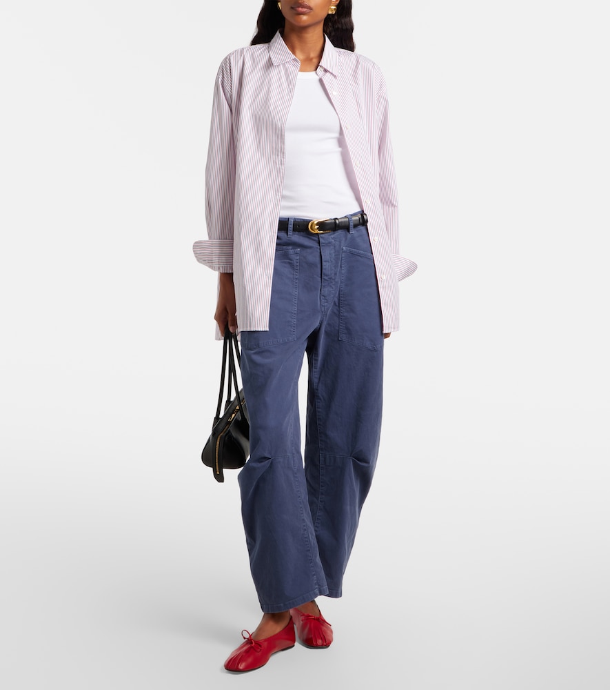 Nili Lotan Shon cotton barrel-leg pants