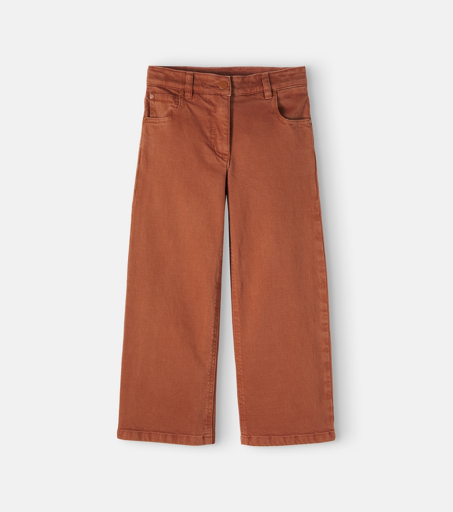 Bestickte Hose aus Baumwoll-Gabardine