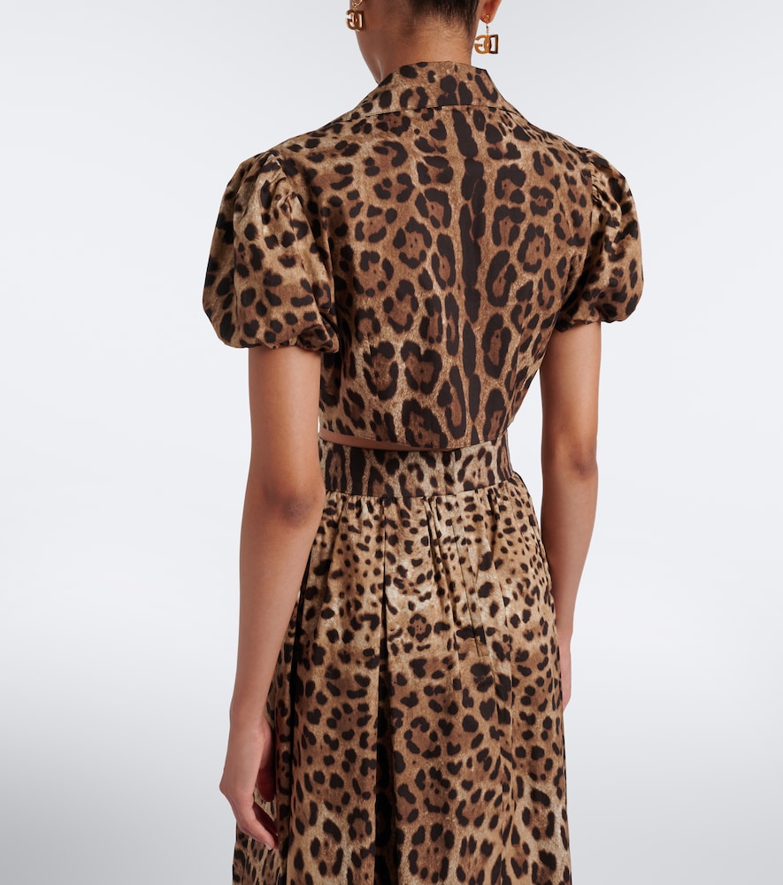 Dolce&Gabbana Leopard-Print Cotton Crop Top