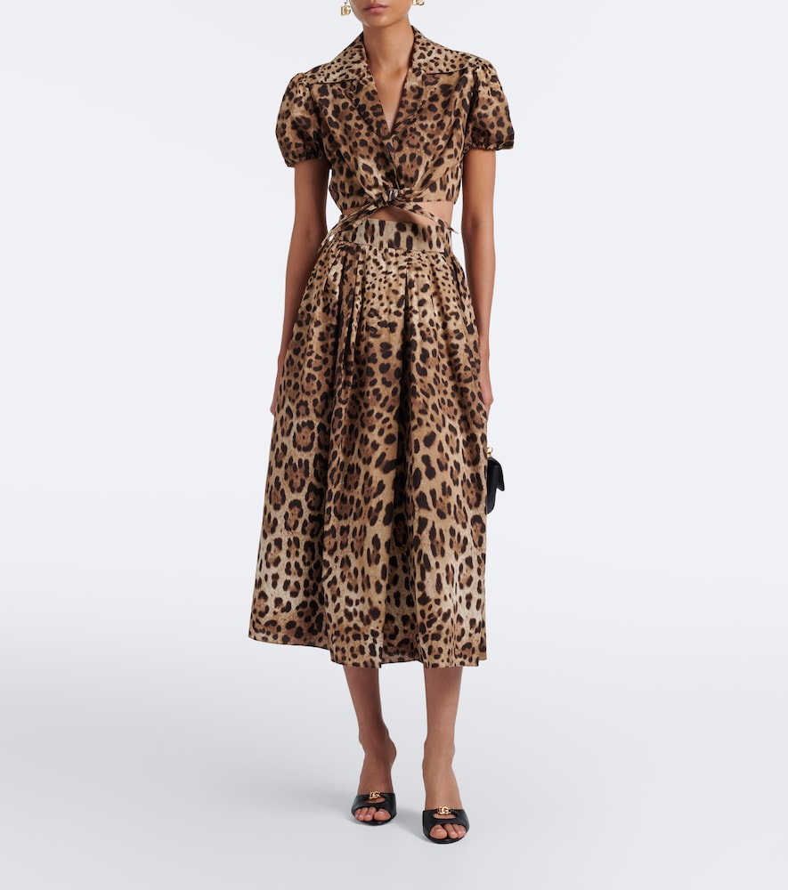 Dolce&Gabbana Leopard-Print Cotton Crop Top