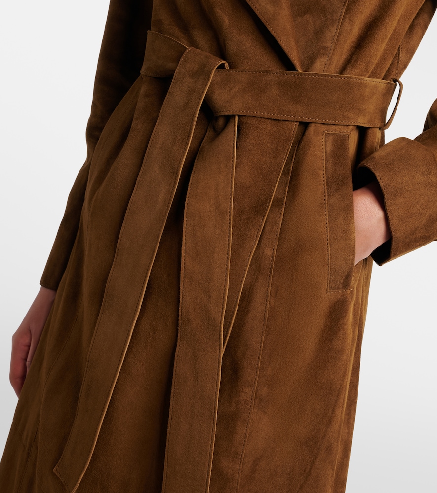  Nour Hammour Nour Hammour Winona Belted Suede Wrap Coat 