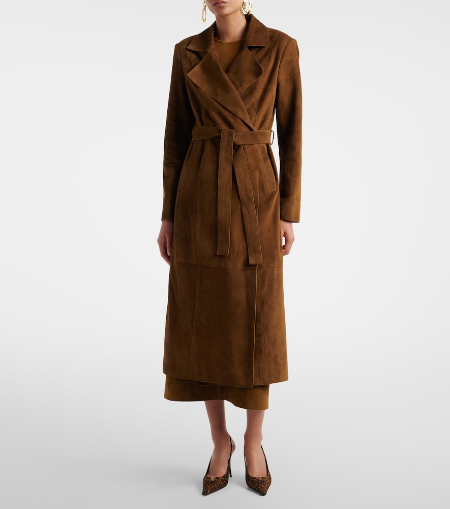 Winona Belted Suede Wrap Coat