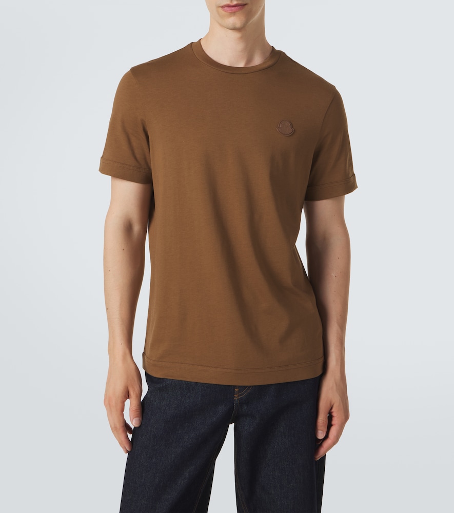 Moncler eather-trimmed cotton jersey T-shirt | Thumbnail 2