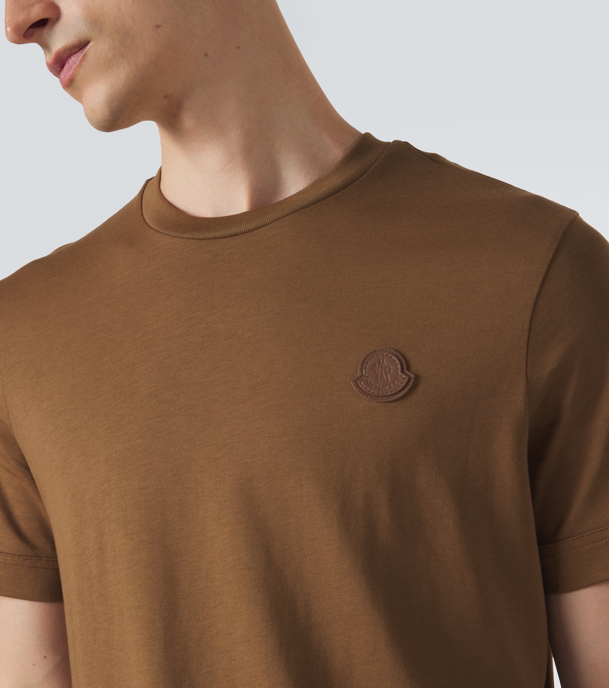 Moncler eather-trimmed cotton jersey T-shirt | Thumbnail 3