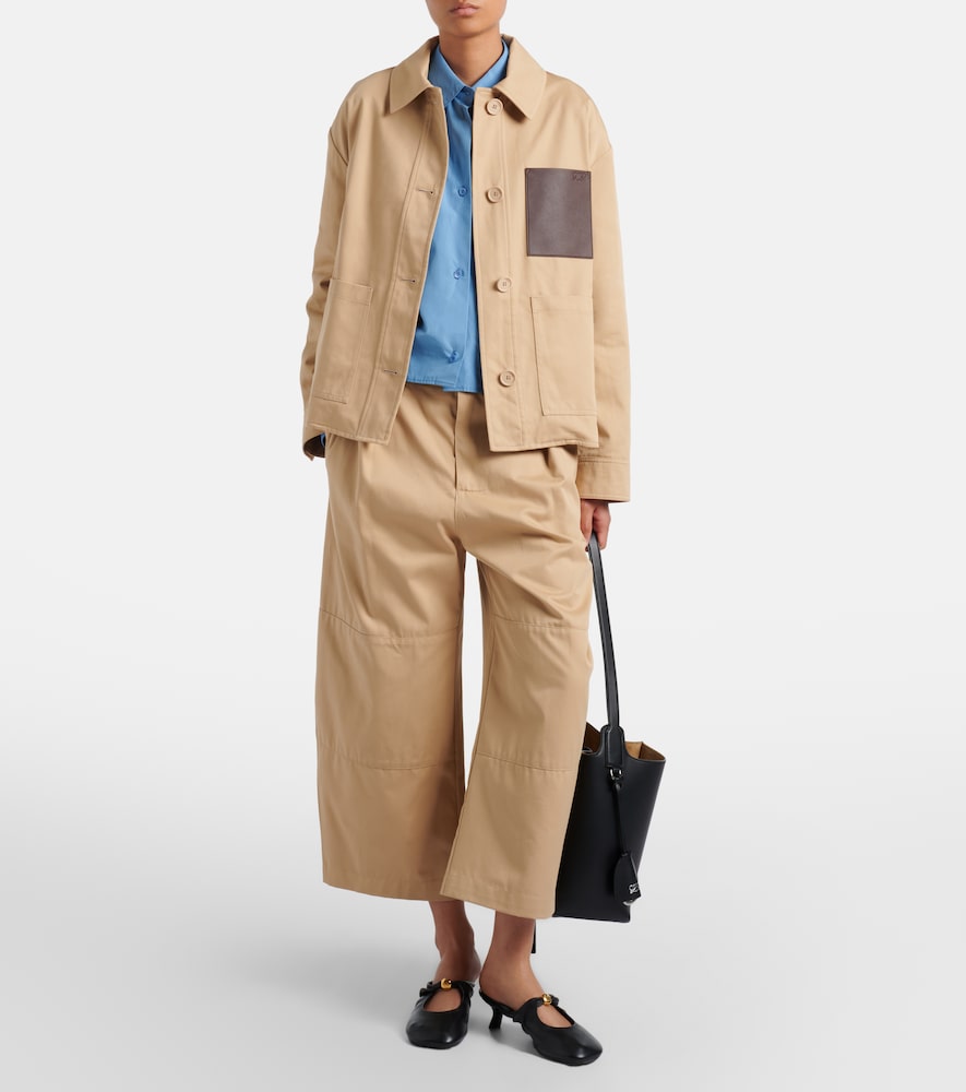  Loewe Loewe Pantalones Barrel Cropped De Algodón 