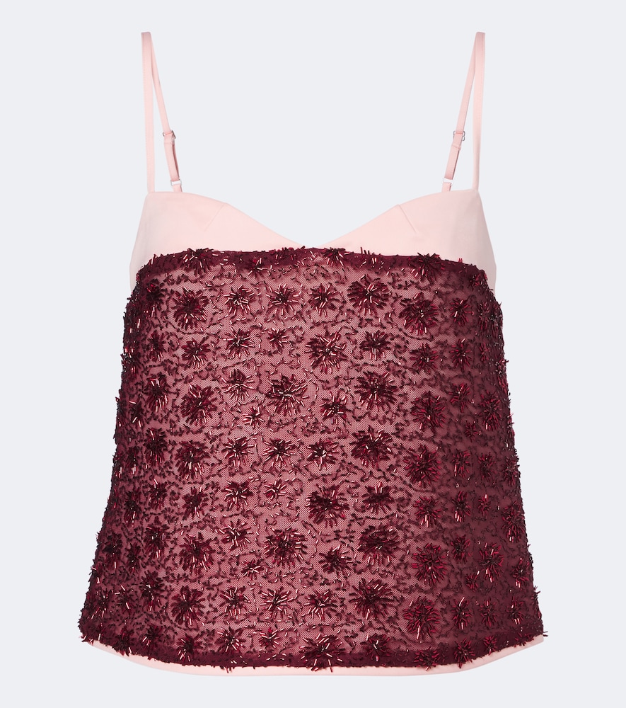 Posse Sofia Beaded Top In Burgundy