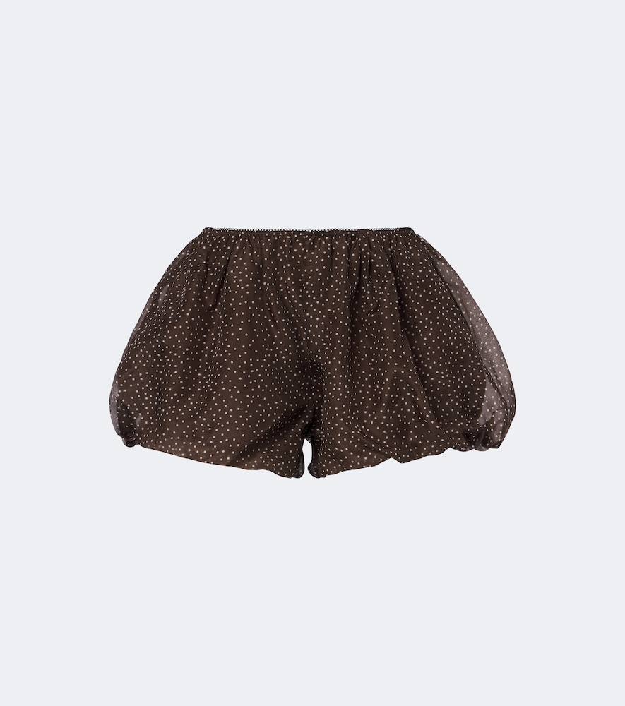 Shorts aus Seidenorganza