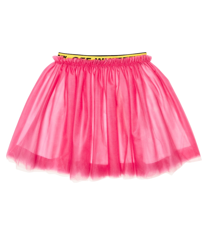 Off-White Kids Logo tulle skirt