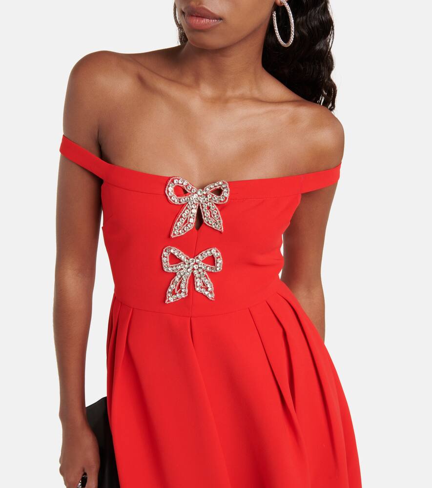 Self-Portrait Embellished off-shoulder midi dress