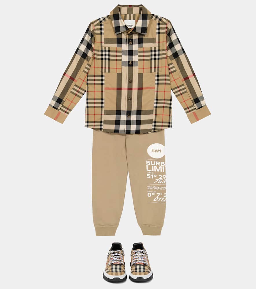 Burberry Beige Shirt For Boy With Vintage Check In Beige