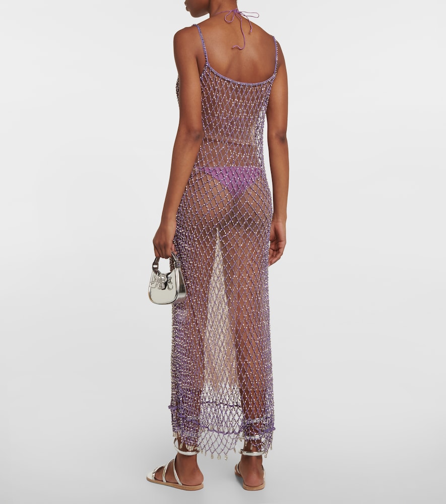  Self-portrait Self-portrait Verziertes Maxikleid Aus Mesh 