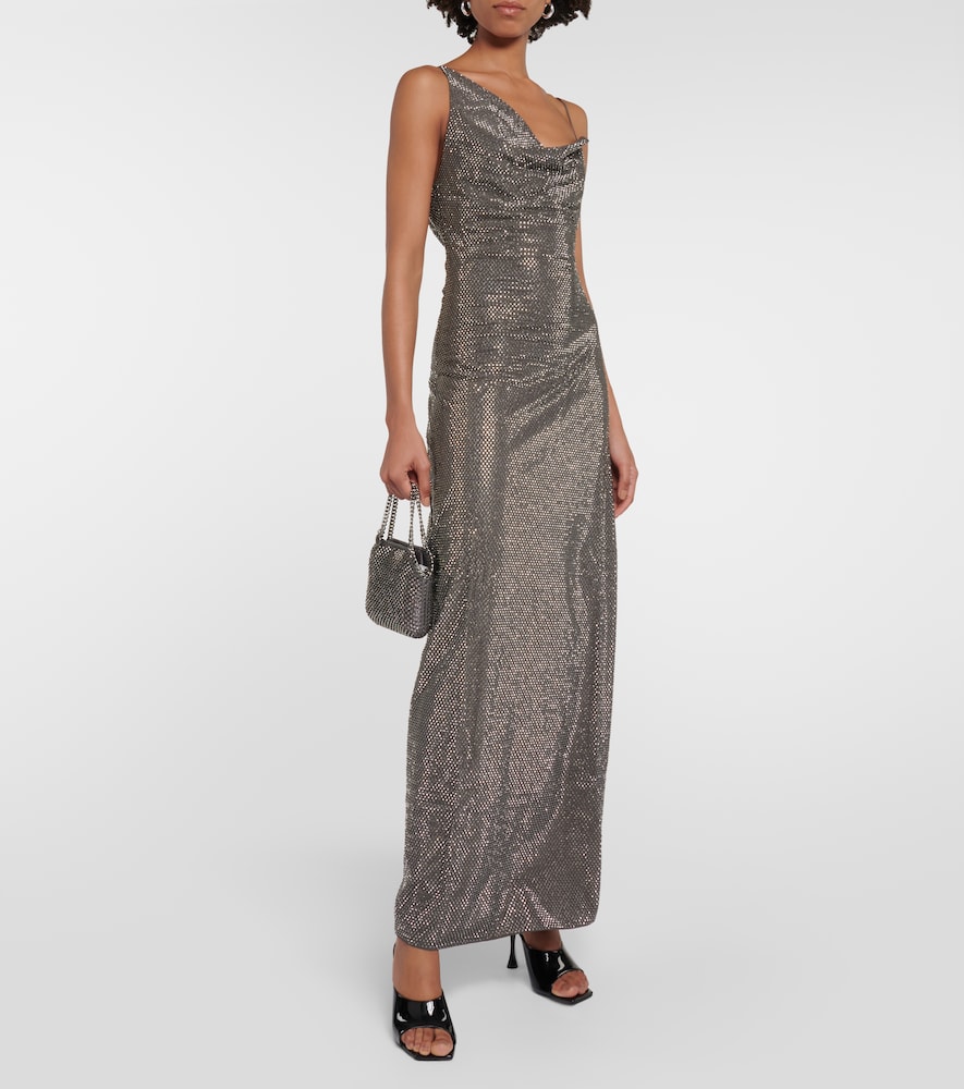 Stella McCartney Asymmetric embellished maxi dress