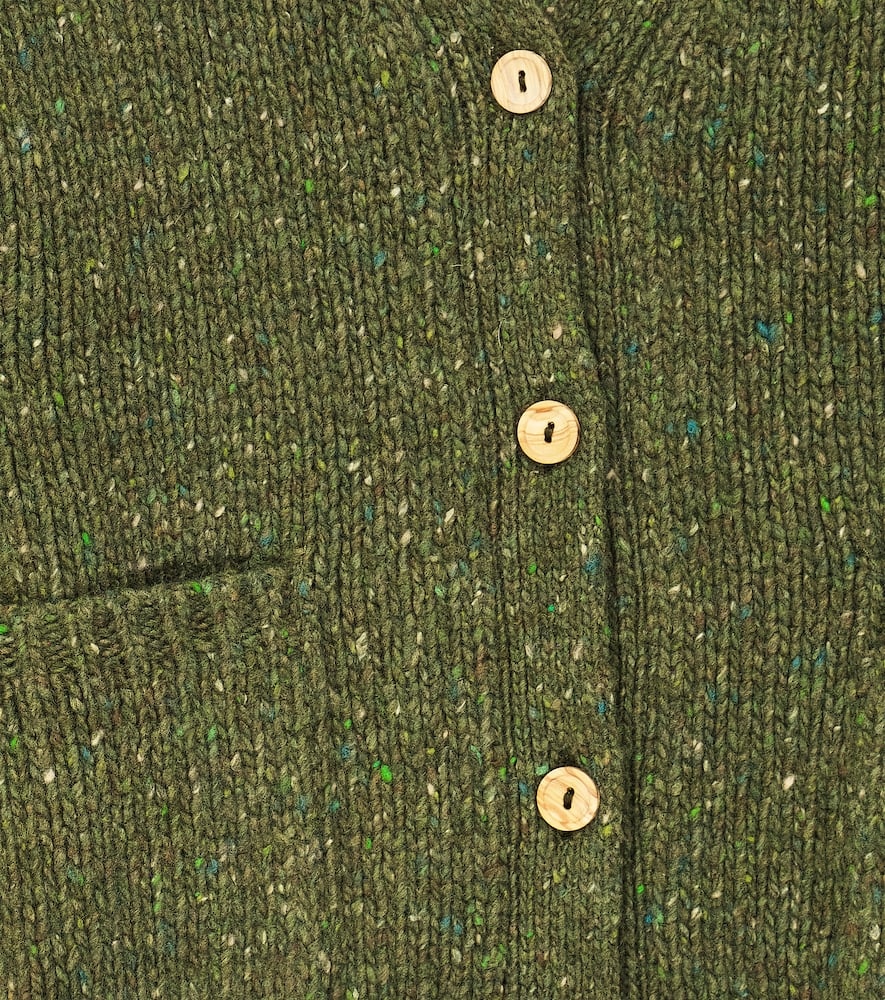 The New Society Tirso Wool-blend Cardigan In Green